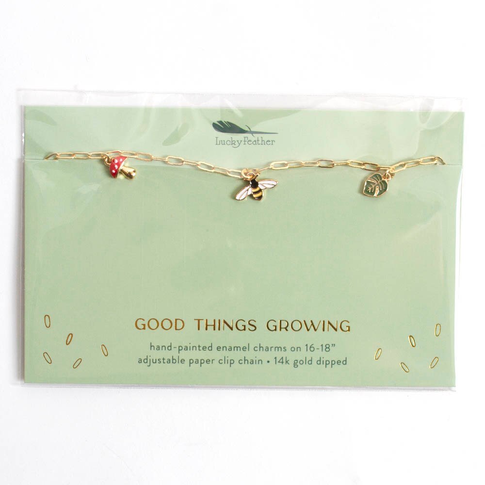 Lucky Feather, Gold, Necklaces, Metal, Accessories, Women, Enamel Treasures, Grow, 571077